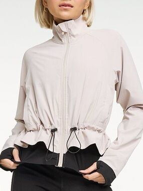 FLX Peplum Hem Active Jacket Thumbhole Zip Athleisure Jacket Size S